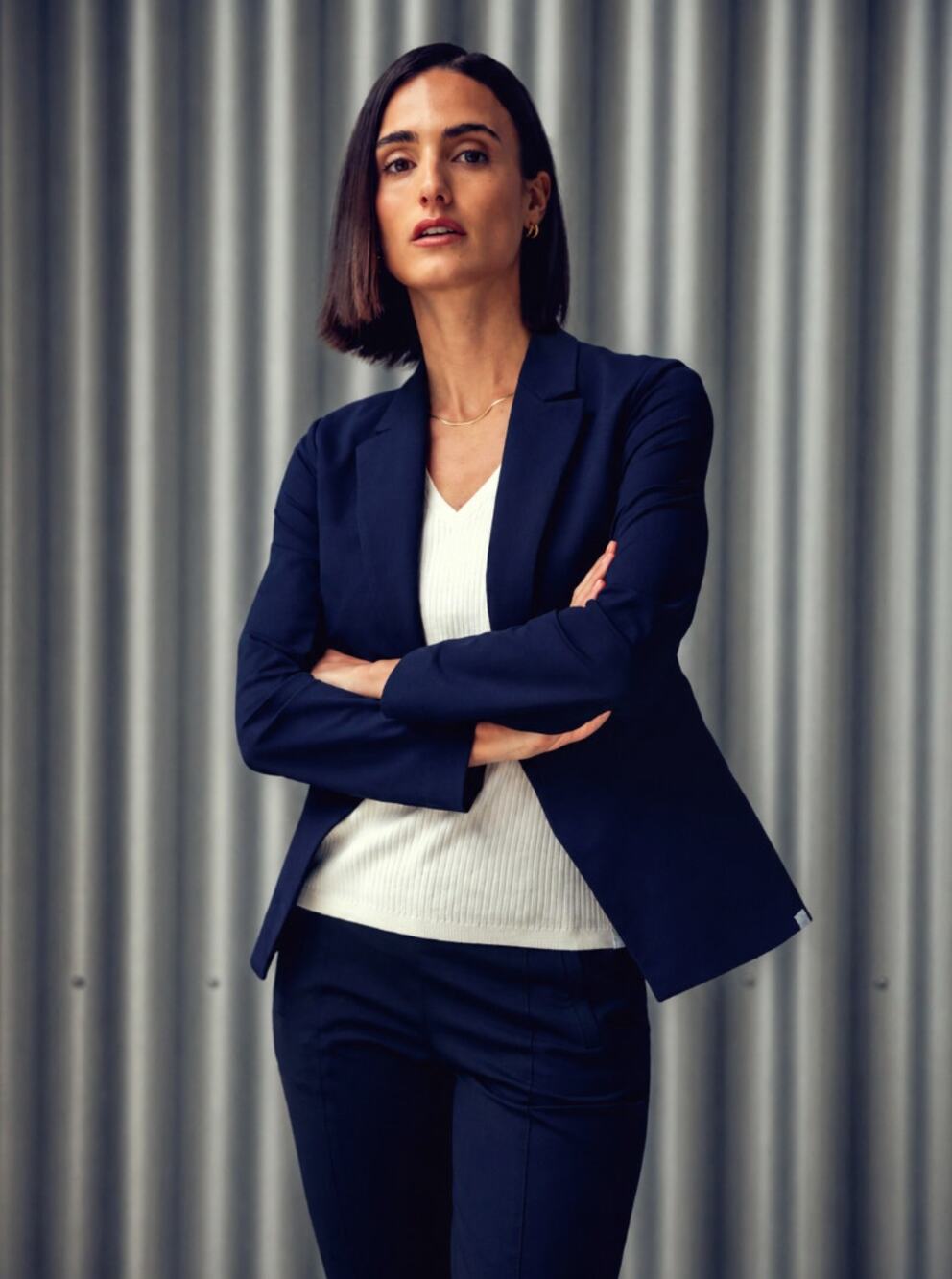 MINISTRY OF SUPPLY Kinetic Tailored Blazer Navy Blue Sz 00 $398 {P29}